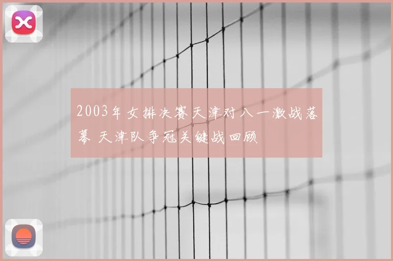2003年女排决赛天津对八一激战落幕 天津队争冠关键战回顾